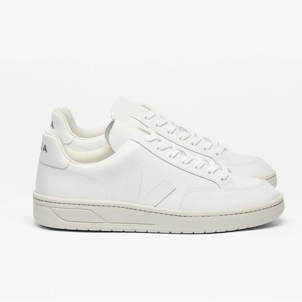 Veja White Leather V-12 Sneakers